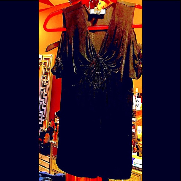 Slinky Black Tunic XS with lots of Stretch - Picture 1 of 4